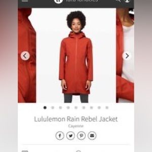 Lululemon Rebel Rain Coat, size 10